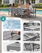 SERWALL Patio Dining Sets for 10 Person, HDPE Dining Set - Image 8