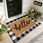 2 Pcs Welcome Door Mat Set, Layered Hello Coir Doormat by Unknown