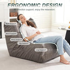 Hobestluk Giant Bean Bag Chair Lazy Floor Sofa, Memory Foam Fireside Sofa - Image 4