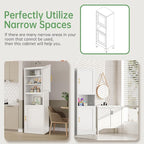 Ckzbx Tall Narrow Storage Cabinet 66.93" H Tall Bathroom Cabinets Metal Pantry - Image 5