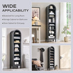 IFGET 71" Tall Arched Bookshelf, 8 Tiers Arch Bookcase - Image 5