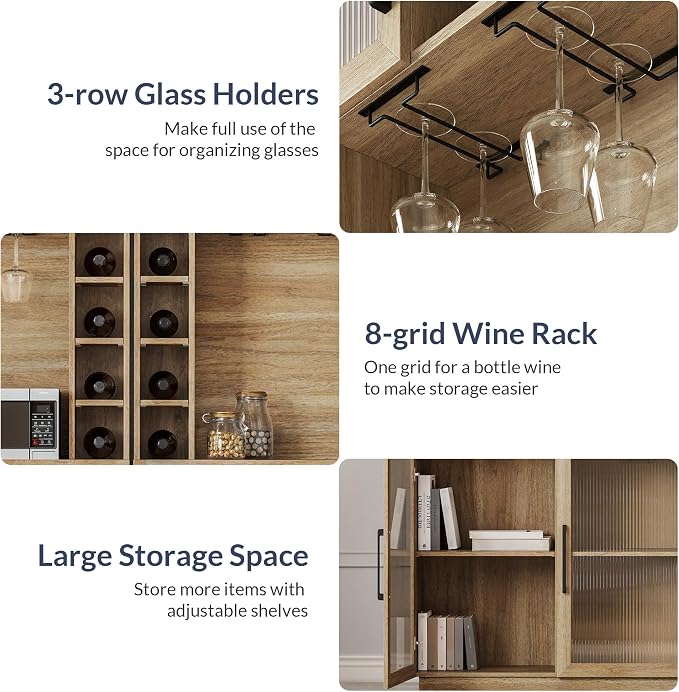 BELLEZE Coffee Wine Bar Cabinet - Image 7