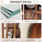 Vlsrka 71 Inch Arched Curio Cabinet - Image 8