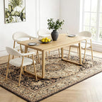 DUMOS Dining Chairs Set of 2, Linen Fabric Upholstered Kitchen Side Chairs - Image 7