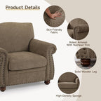 ONBRILL Nailhead Trim Armchair, Rolled Arm Accent Chair - Image 3