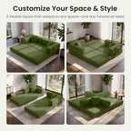 78.8" Convertible Sofa Bed, Corduroy Futon Couch - Image 3