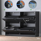 BORNOON Shoe Cabinet with 4 Flip Drawers, Narrow Hidden Shoe Storage Cabinet - Image 2