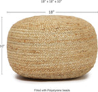 · REDEARTH · Jute Circular Low Pouf Ottoman - Image 3