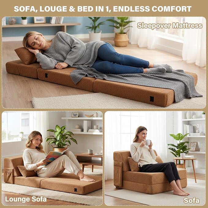 Tiita Convertible Folding Sofa Bed Single Size - Image 5