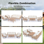 4-Piece Outdoor Wicker Sectional Sofa Set, All Weather Patio Conversation Set - Image 4