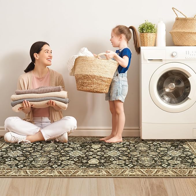 Washable Runner Rug, 2x6Ft Floral Runners - Image 4