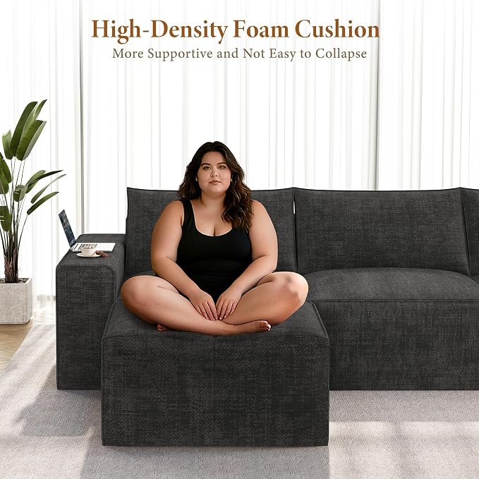 Vesgantti 143.7" Oversized Boneless Couch, Modern 7 Seater Modular Sectional - Image 3