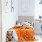 Utopia Bedding Soft Fleece Bed Blanket Twin Size Burnt Orange | Microfiber - Image 9