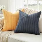 Topfinel Corduroy Pillow Covers 20x20 Blue and Orange Decorative Boho Pillow - Image 2