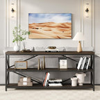 ONBRILL Industrial Console Sofa Table, 70.8 Inch Extra Long Entryway Table - Image 2