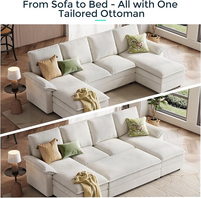 LINSY HOME Ottoman Modular for Sectional Sofa Couch, Cloud Sofa Movable Ottoman - Image 3