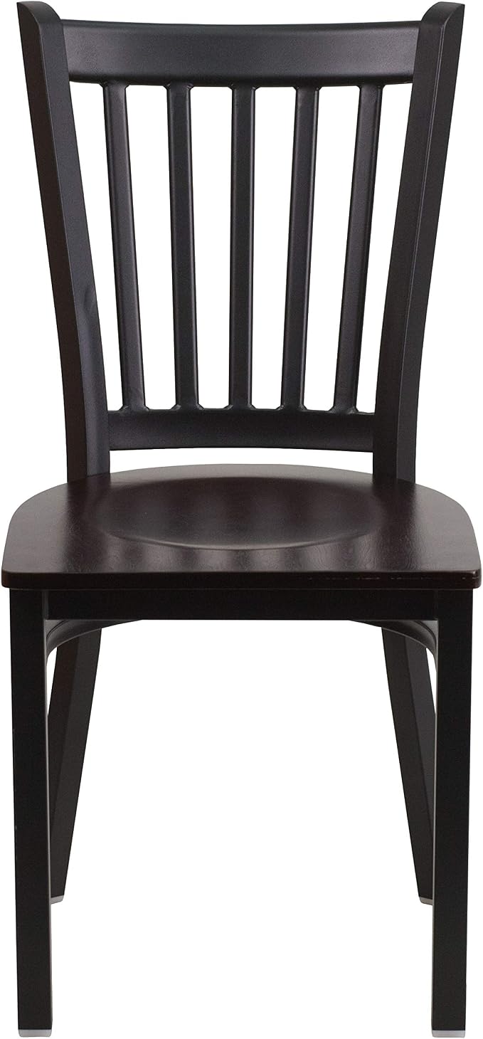 Flash Furniture HERCULES Series Black Vertical Back Metal Restaurant Chair - Image 7