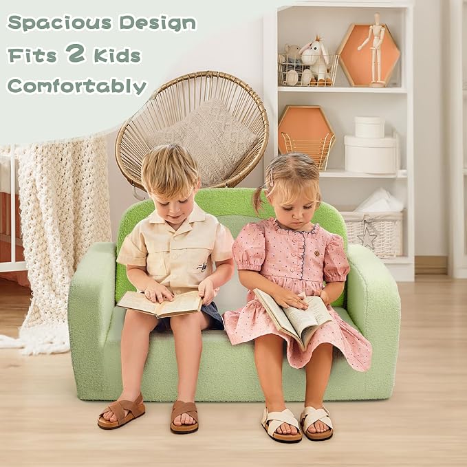 Foryoomi Extra Wide Kids Couch, 2-in-1 Soft Toddler Couch - Image 3