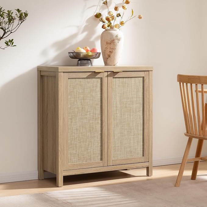 SICOTAS Rattan Sideboard Buffet Cabinet - Image 2