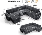 Vipbear 111" Modular Sectional Sleeper Sofa - Image 3