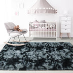 Noahas 5x7 Tie-Dyed Black and Grey Fluffy Area Rug Non-Slip - Image 7