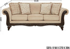 Hernen Carved Wood Frame Sofa - Image 2