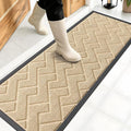 OLANLY Front Door Mat Outside 47x17, All-Season Absorbent Rubber Doormat | Beige by OLANLY