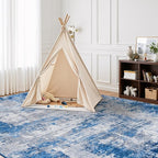 Rugflix 8x10 Area Rugs for Living Room, Washable Blue Grey Large Rug | Machine - Image 8