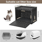 Cat Litter Box Enclosure with Soft Litter Mat; Hidden Cat Washroom Furniture - Image 7