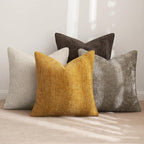 MIULEE Decorative Chenille Fall Pillow Covers Gold Brown 18x18 Pack of 4 | - Image 3