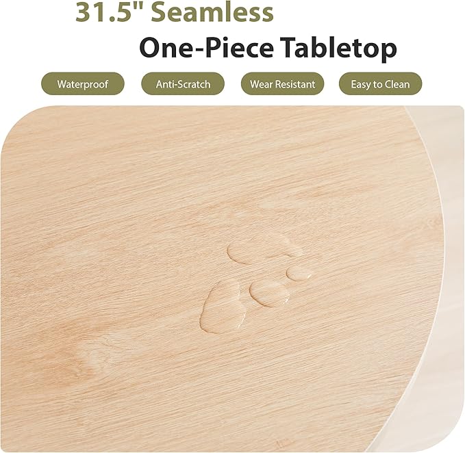 31.5" Round Dining Table for 2-4, Modern Farmhouse Kitchen Table - Image 5