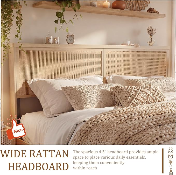 Brafab Natural Rattan Queen Bed Frame - Image 5