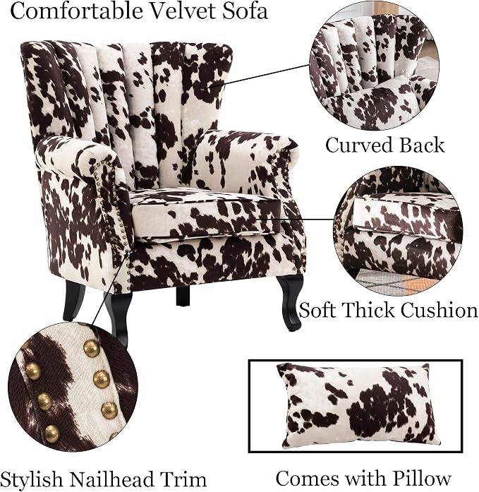 Cow Print Accent Chairs Set of 2 - Image 6