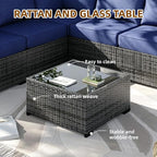 MOCHITO 5 Pieces Outdoor Patio Furniture Sets, All-Weather Sectional Sofa Grey - Image 2