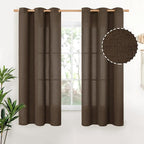 YoungsTex Brown Linen Curtains 63 Inches Length by YoungsTex