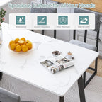 HUGROVE 5 Piece Dining Set, 47.24'' Faux Marble Dining Table Set - Image 2