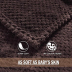 Exclusivo Mezcla Soft Waffle Fleece Bed Blanket Twin XL Size, Coffee | - Image 8