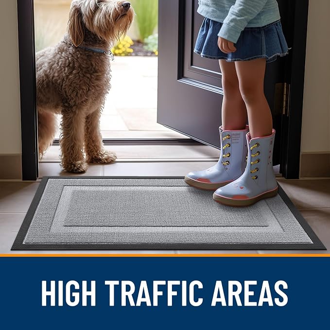 OLANLY Front Door Mat Outside 47x32, All-Season Heavy-Duty Rubber Doormat | - Image 6