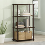 Furinno TURN-N-TUBE Storage Shelves, 4-Tier Toolless Book Shelf, Corner Shelf - Image 2