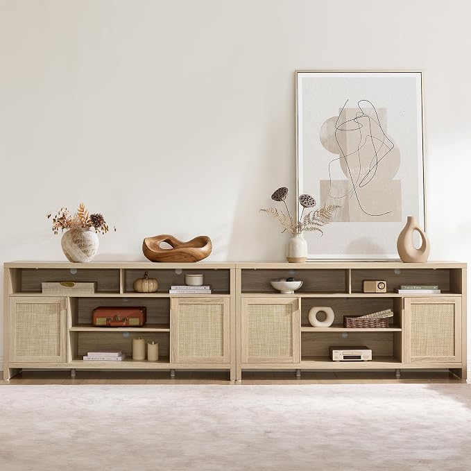 SICOTAS 63" Rattan TV Stand for TVs up to 65" - Image 7