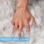 White Black Faux Sheepskin Runner Rugs 2x6 ft, Fluffy Fur Couch Covers | Shag - Image 2