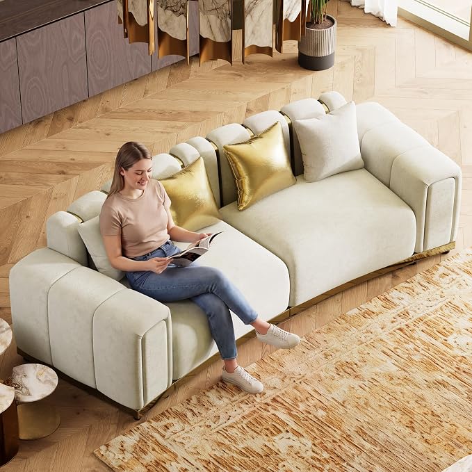Oversized Velvet Chesterfield Couch - Image 5
