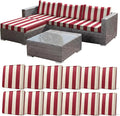 CALBODE 12 Pcs Stretch Outdoor Seat Cushion Covers, Washable Striped Chair Seat by CALBODE