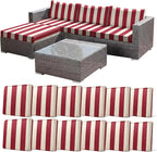 CALBODE 12 Pcs Stretch Outdoor Seat Cushion Covers, Washable Striped Chair Seat by CALBODE