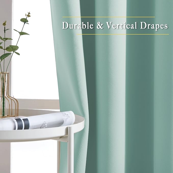 NICETOWN Aqua Blue Bedroom Curtains 72 inches Long, Grommet Blackout Thermal - Image 5