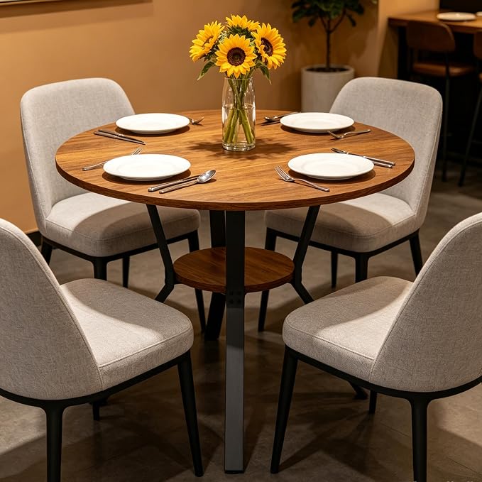 Wildhome Round Dining Table for 2-4, 43 Inch Dining Room Kitchen Table by WildhomeYourHomeFurnishingSolution