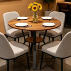 Wildhome Round Dining Table for 2-4, 43 Inch Dining Room Kitchen Table by WildhomeYourHomeFurnishingSolution