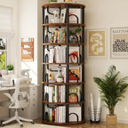 Aheaplus 6 Tier Rotating Bookshelf Tower, Revolving Bookcase, 360° Round - Image 8