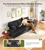 87in Corduroy Couch, Kidirect Sofa No Tool Assembly, Comfy Couches - Image 3