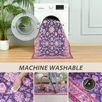 Washable Runner Rug, 2x6Ft Floral Runners - Image 3